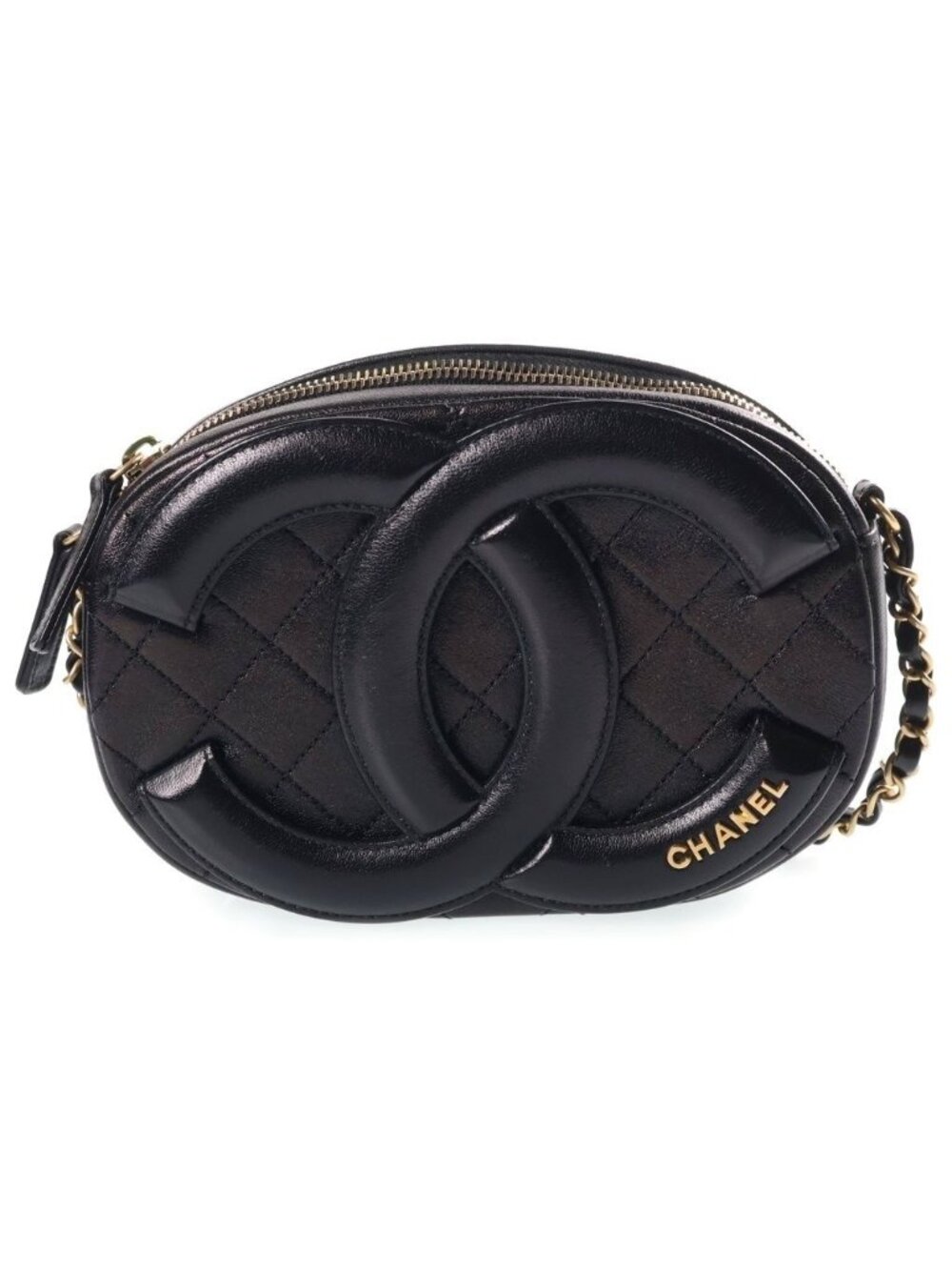 Chanel Big Coco Camera Bag Chain Black Lambskin Gold